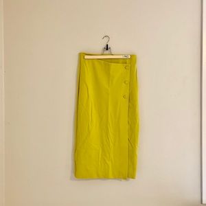 Aritzia Babaton Long Pencil Wrap Button Skirt